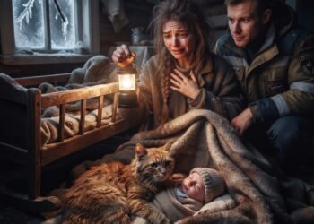 Рыжая кошка спасла младенца во время ледяной бури